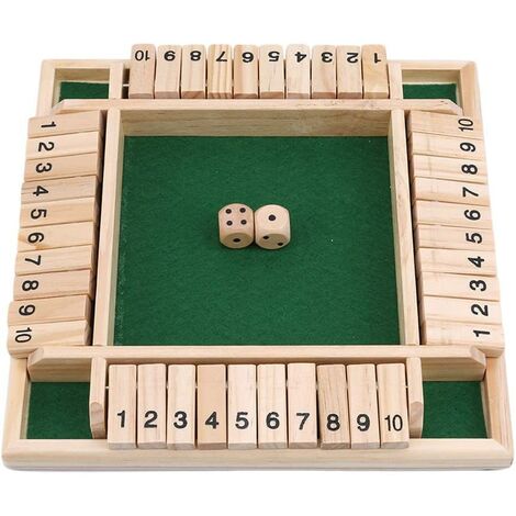 main image of "4 Joueurs Shut Box Board Toy Jeu de Plateau numérique Flip Jouets de Table de Jeu de Famille,Dés Jeux à Boire Shut The Box Jeu Echecs Bois"