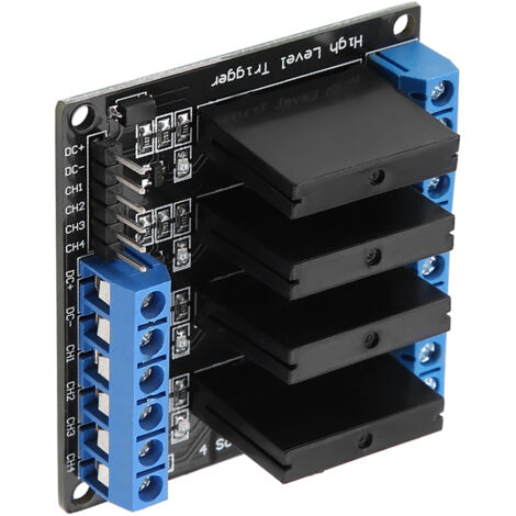 4-Kanal-DC/AC-5V-Halbleiterrelaismodul mit hoher Ansteuerspannung und 2A-Sicherung