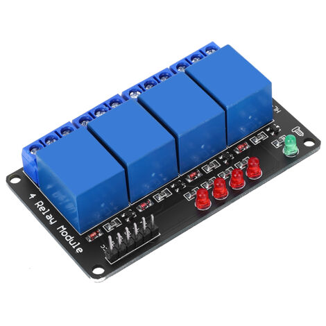 4-Kanal-Relaismodul für Smart Homes – Niedrigpegel-Triggerung, 3 V, Schwarz