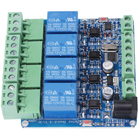 4-Kanal-Relaismodul mit STM8S103F3-Mikrocontroller und RS485-Schnittstelle