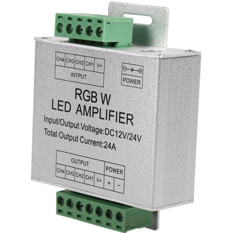 4-Kanal RGBW-Signalverstärker 24A DC12-24V für LED-Streifen, Aluminiumgehäuse