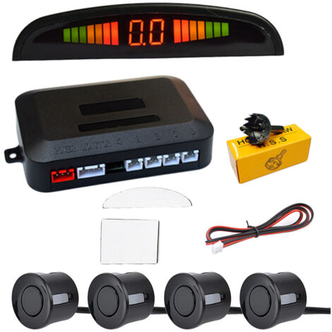 4 KIT DE CAPTEURS DE STATIONNEMENT AVEC AFFICHAGE LED + SON COULEUR NOIR