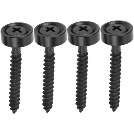 4 Kits de Fers de Manche pour Guitare Électrique, Attaches Métalliques avec Boulons pour Basse Noire