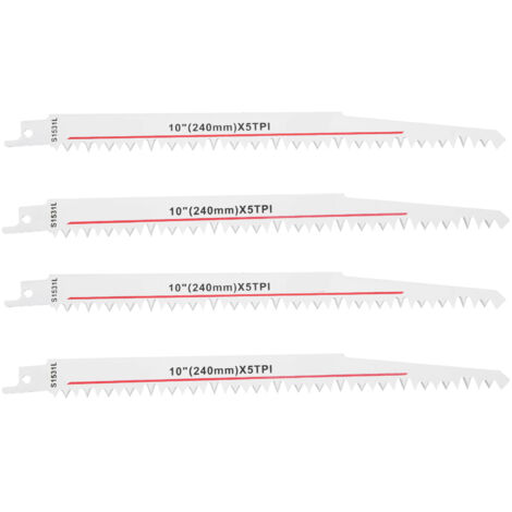4 Lames de Scie Alternative HSS pour Bois, Multifonctionnelle, 240mm - Outil de Menuiserie 5PTI