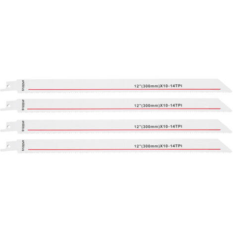 4 Lames de Scie Sabre HSS pour Bois, Outil Multifonction de Menuiserie 14 Dents par Pouce