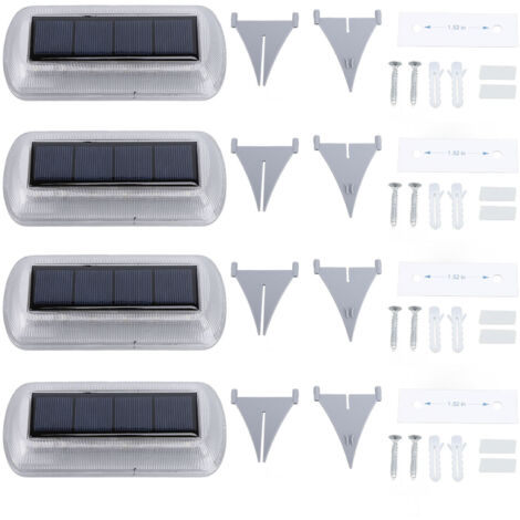 4 lampes solaires au sol IP65 résistantes à l'eau, lumière chaude 3000 K, éclairage solaire pour allées, terrasses et pelouses extérieures