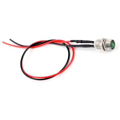 4 lampes témoins LED 12V 8mm, voyant vert pour tableau de bord, indicateur panneau voiture, camping-car.