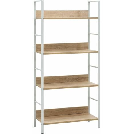 4-Layer Book Shelf Oak 60x27.6x124.5 cm Engineered Wood vidaXL