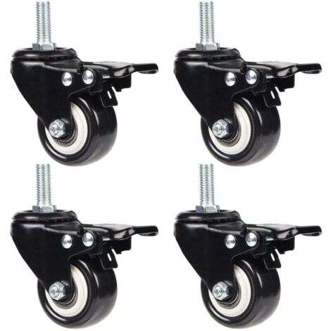 4 Lenkrollen 50 mm, Möbeltransportrollen, 50 kg pro Rolle, M8-Schrauben