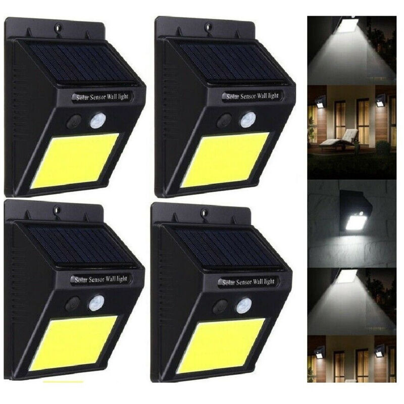 Trade Shop Traesio - Trade Shop - 4 Lampada Led Solare Da Esterno Giardino Faretto Fotovoltaico Sensore a 48 Led -