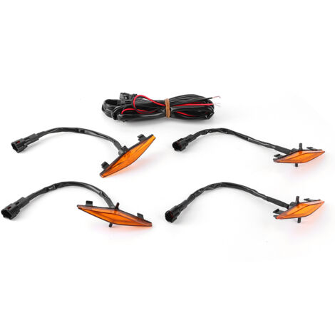 4 luces LED para rejilla delantera de Toyota 4Runner TRD Pro 2014-2019, carcasa amarilla, luz amarilla