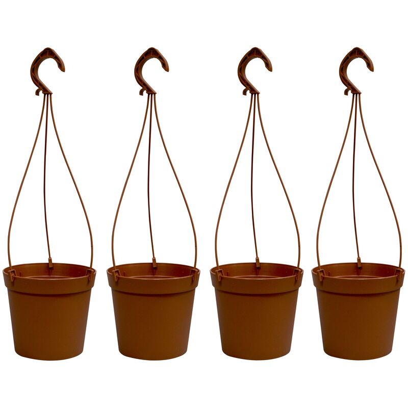

4 Macetas cilíndricas Ø 12 cm con ganchos, de polipropileno