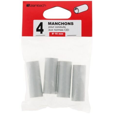 4 manchons pour conduits Ø 16mm - gris