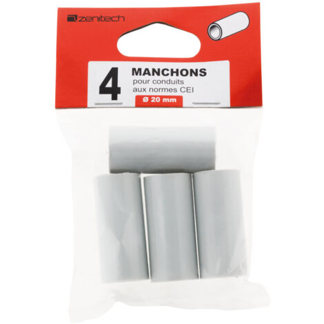 4 manchons pour conduits Ø 20mm - gris