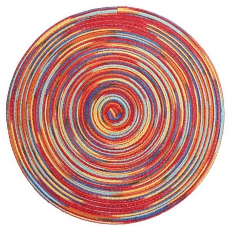 4 manteles individuales (rojos) de 11 cm, serie multicolor, teñidos en satén, para comedor, ollas y cuencos, para el hogar, la sala de estar, el comedor y los utensilios de cocina.