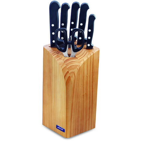 4 Messer Machete und Scherenblock Arcos Universal 285100 Edelstahl und mango Polyoxymethylen  6er Set und Geschenkbox