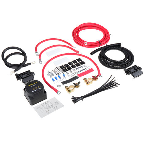 4 Metre Split Charge Kit 12V 140Amp Voltage Sense Relay 110amp Cable 16mm2 Yacht