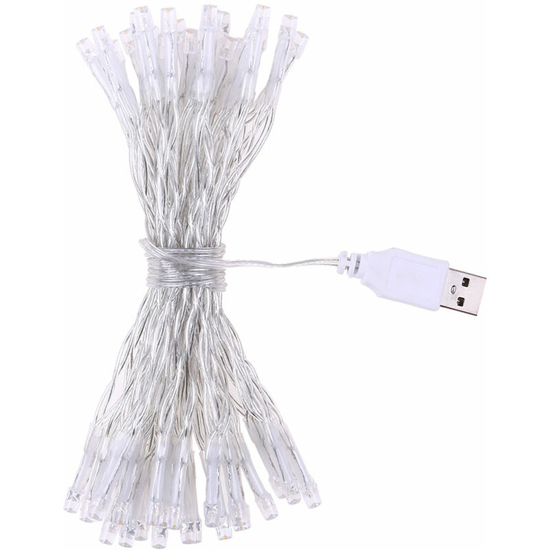 

4 metros 40 luces de Navidad decoracion calida USB blanco guirnalda de luz