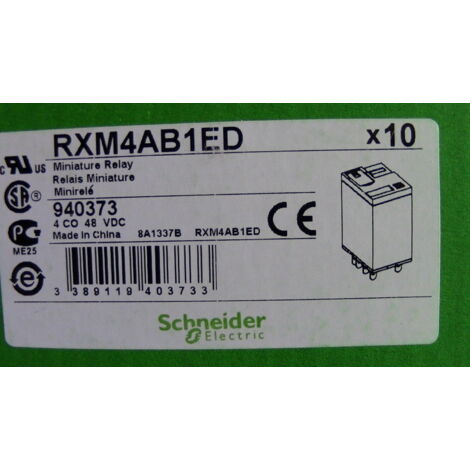 4 MINI RELAIS 4NO 48V DC 8A SCHNEIDER RXM4AB1ED