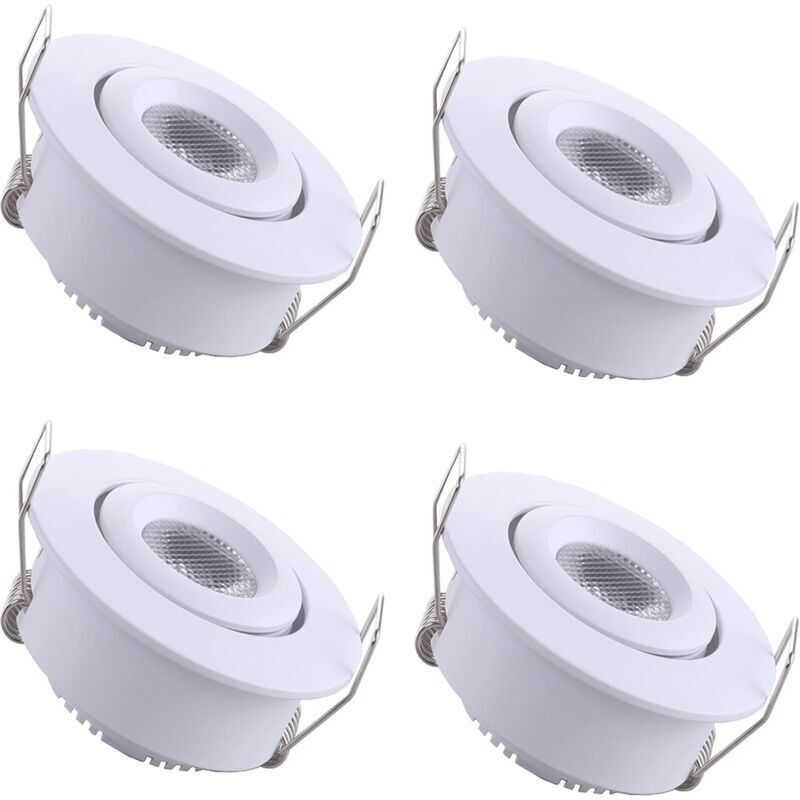 Memkey - 4 Mini Spot Encastrable led Plafond Spot encastré Lampe 1W Blanc Chaud 3000K pour Vitrine,Plafond,Cuisine,Placard,DIY éclairage etc