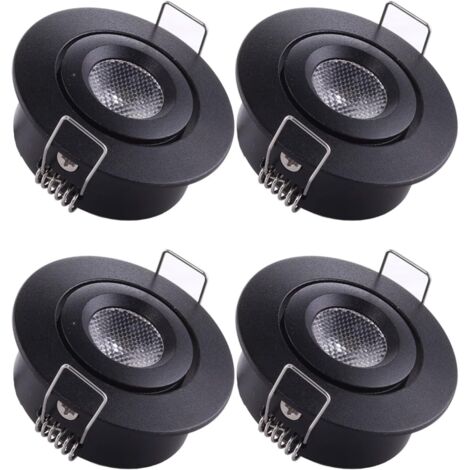 4 Mini Spot Encastrable LED Plafond Spot encastré Lampe 1W Blanc Chaud 3000K pour Vitrine,Plafond,Cuisine,Placard,DIY éclairage etc