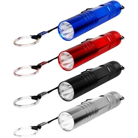 4 Mini-Taschenlampen aus Aluminiumlegierung, tragbar, Notbeleuchtung im Freien, geeignet für Nachtreisen, Radfahren und Bergsteigen