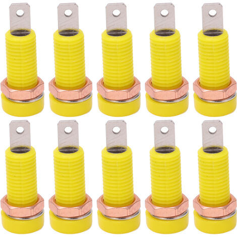 4-mm-Bananenstecker für Einbau in elektronische Geräte – 10 Stück, gelb