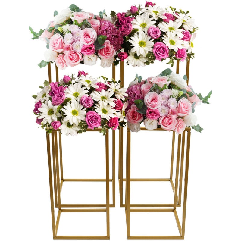 Gojoy - 4x Moderne Mariage Fleur Stand Or Fleur Titulaire Rectangulaire Fleur Stand