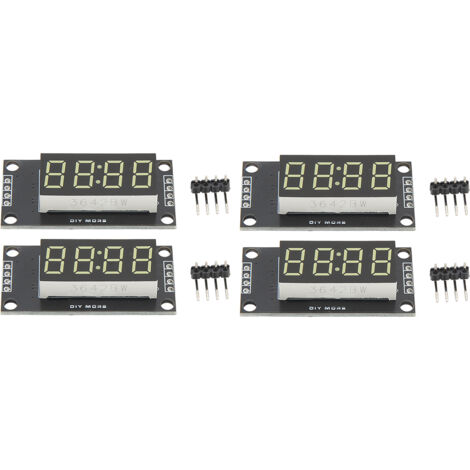 4 Modules d'affichage à 4 chiffres LED 7 segments 0.36 pouces avec puce TM1637, blanc MRA110F, pour Arduino