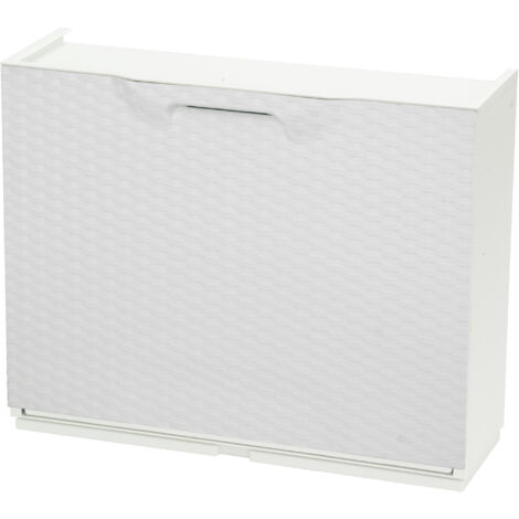 4 moduli scarpiera componibile rattan bianco cm 51x17x40 h anta ribalta