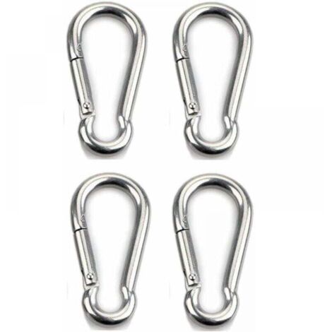 4 mosquetones de acero inoxidable 304 de 6 mm de grosor para uso intensivo, para hamaca deportiva para perros.