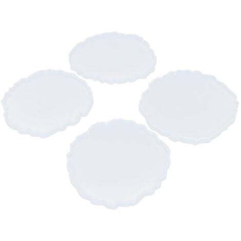 4 Moules en Silicone pour Sous-verres Époxy - Set DIY Vague, Miroir, Nuage pour Création de Résine Cristal