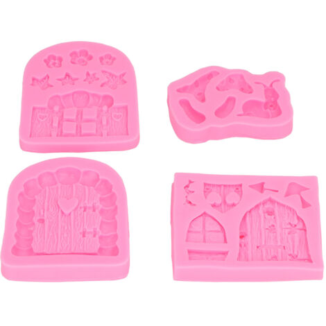 4 Moules en Silicone Vintage Fées pour Chocolat, Motifs Champignons et Fleurs, Pour Pâtisserie Maison (Lot de 4)