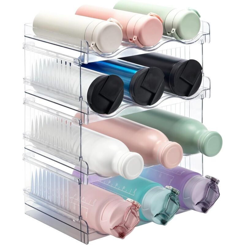 4 Niveaux Porte Bouteilles Empilable - Range-Bouteille pour Frigo Range Bouteille Vin pour Congélateur Placard Cuisine Bouteille Rangement Armoire