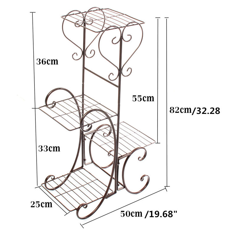 

4 niveles planta de metal maceta soporte exhibición jardín interior al aire libre decoración navideña LAVENTE