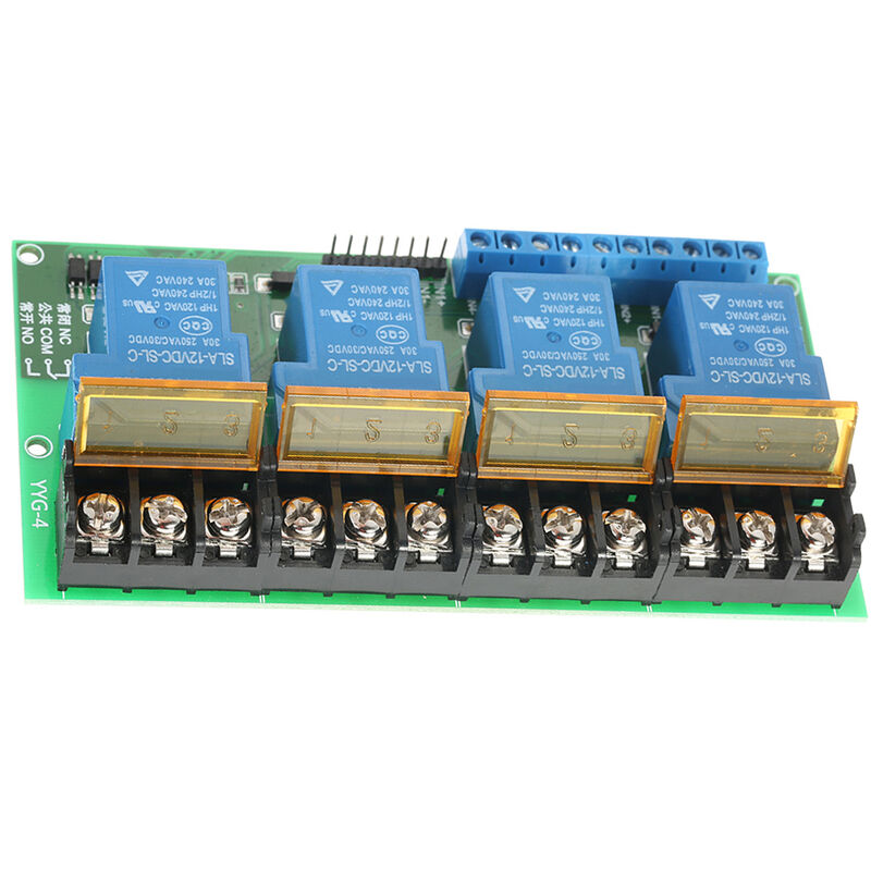 

4 optoacoplador Consejo de comandos del modulo de rele 30A 12V DC Canal aislamiento alto / bajo de activacion