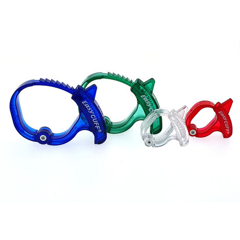 4 Organizadores de cables Easy Cuff. 2 medianos y 2 pequeños transparentes