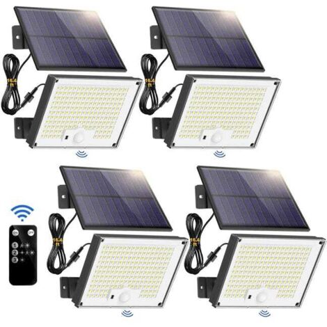 4 Outdoor Solar Security Lights 172-LED – Motion Sensor, IP65, 120° Angle