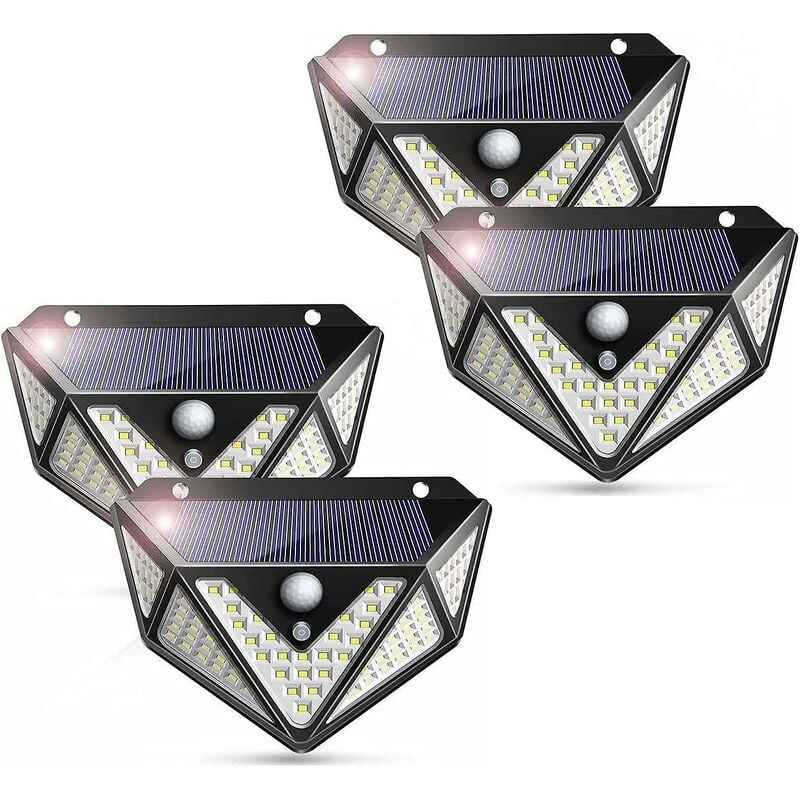 Gotrays - 4 Pack 100 Led Wide Angle Solar Light