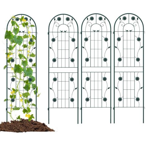 4 Pack 180 x 50cm Garden Trellis Rustproof Metal Fencing Barrier