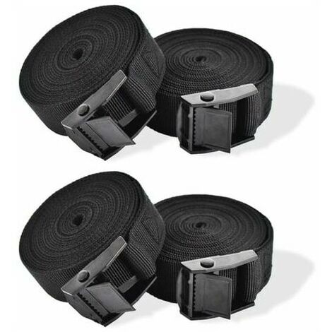 4 Pack 1m Tie Down Straps Cam Buckle 25mm Strap Black Bike Strap Ratchet Strap Cam Buckle Ratchet Strap Motorcycle Trailer Strap