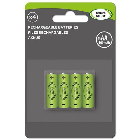 4 Pack 200mAH 1.2V NiMH Rechargeable Solar Batteries 2/3rd AAA