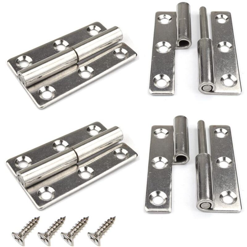 4 Pack 3" Detachable Door Hinges 305 Stainless Steel for Interior and Exterior Doors