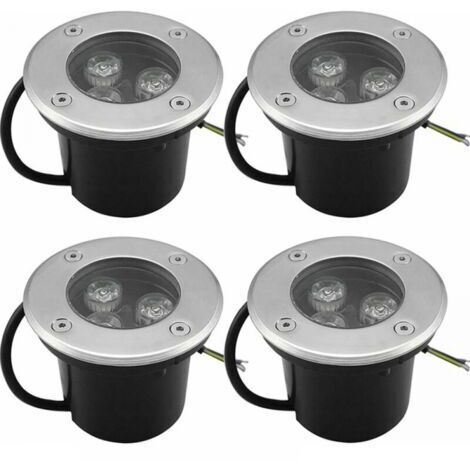 4 PACK 3W IP65 Spot LED Encastré Extérieur 270 Lumen Rond Led Terrasse Downlight Lampe D'éclairage De Jardin Extérieur, pour Jardin Chemin Cour Garage, Blanc Chaud