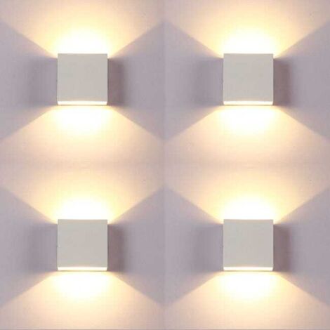 4-Pack 6W LED Wall Lights – Warm White 3000K, Up/Down Interior Lighting