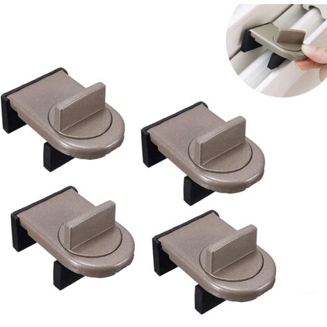 4 Pack Adjustable Sliding Window Security Locks Iron No Tool Install