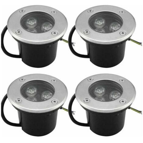 4 PACK Blanc Chaud 3W IP65 Spot LED Encastré Extérieur 270 Lumen Rond Led Terrasse Downlight Lampe D'éclairage De Jardin Extér