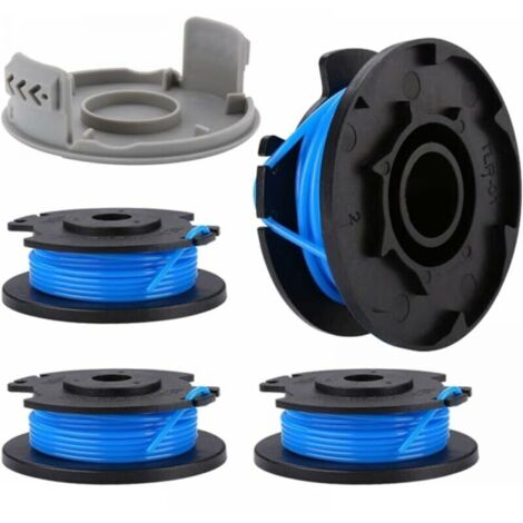 4 Pack Bobine Fil Coupe Bordure remplacements pour Ryobi + AC14RL3A 18v 24v 40v Coupe Bordures, Bobine Ø 1,65mm, Longueur 3,3m (4 Bobine Fil Coupe Bordure,1 Couvercle)