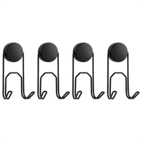 4 Pack Crochet Aimanté, pour Portes, Réfrigérateur, Cabines de Croisière, Ustensiles de Cuisine, Plafond, Van (Noir)