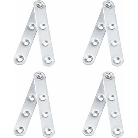 4 Pack Door Hinges, 100mm Stainless Steel 360 Degree Rotation Hidden Door Hinges with Mounting Screws